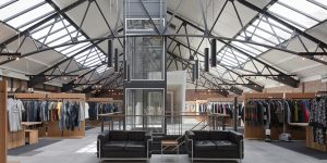 This image shows the showroom of this Danish fashion design company.