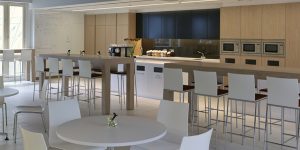 This is an image of the staff cafe of the asset management firm in London.