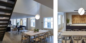 Dining Room of one of the three luxury duplex apartments in Central London.