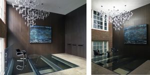 This image is of the reception area to the three luxury duplex apartments in Central London.