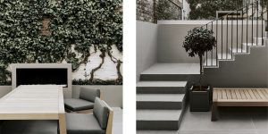 This image shows the outdoor areas in this historic restoration of a London house.